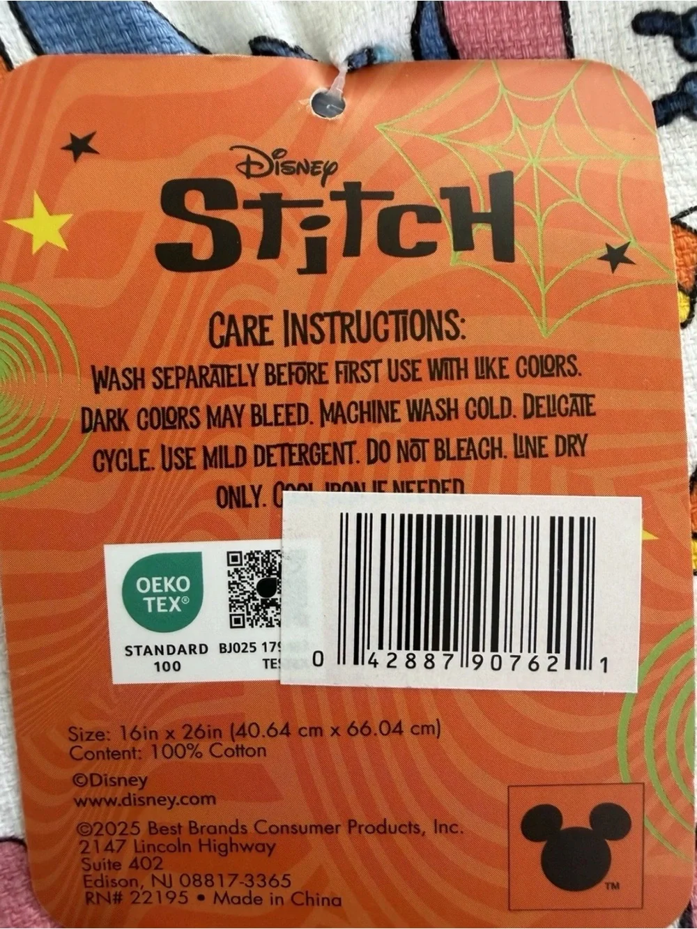 Disney Stitch Halloween Kitchen Towels for Fall - Blue, Pink, Orange & White